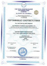 Сертификат соответствия ГОСТ Р ИСО 14031, дубликат на английском языке выдается по запросу.