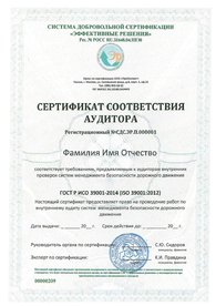 Сертификаты соответствия внутренних аудиторов.